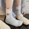 Cute Christmas Plush Medium Tube Stacking Socks Autumn And Winter Australian Plush Confinement Socks Plush Thickened Warm Home Sleeping Cotton Socks