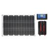 Solar Panel System with Color Display Dual USB4.2A 18W18V Solar Panel 30A12V 24V Solar Controller Inverter for Camping