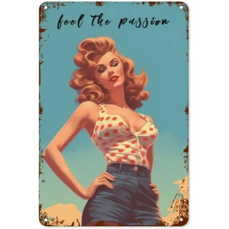 Pinup Girl Metal Tin Sign for Garage Workshop Decor 20x30cm