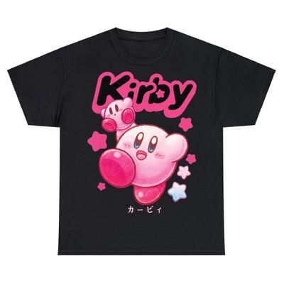 Tricou Kirby Kirby Fericit Vintage Amuzant Harajuku Hip Hop Larg Bumbac Streetwear Bărbați Femei Timp Liber Versatil Amuzant Tricouri Unisex