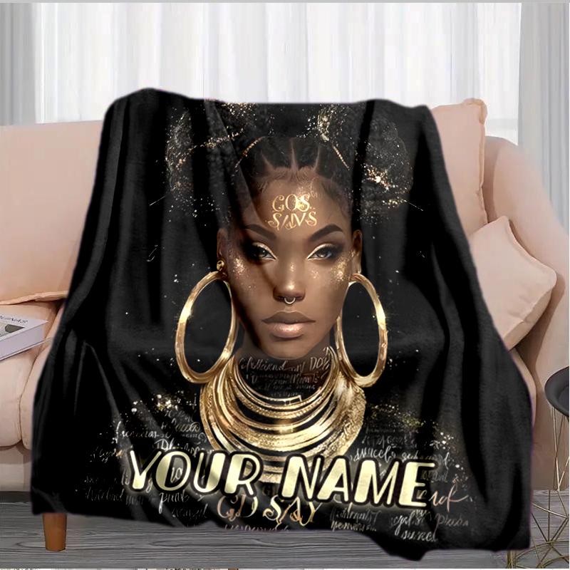 1PC Custom Name Golden Dreams Shine Bright outdooor Flannel blankets Throw Blanket All-Season Throw Gift Bedspread for Couch, Bed, Camping Holiday Bir