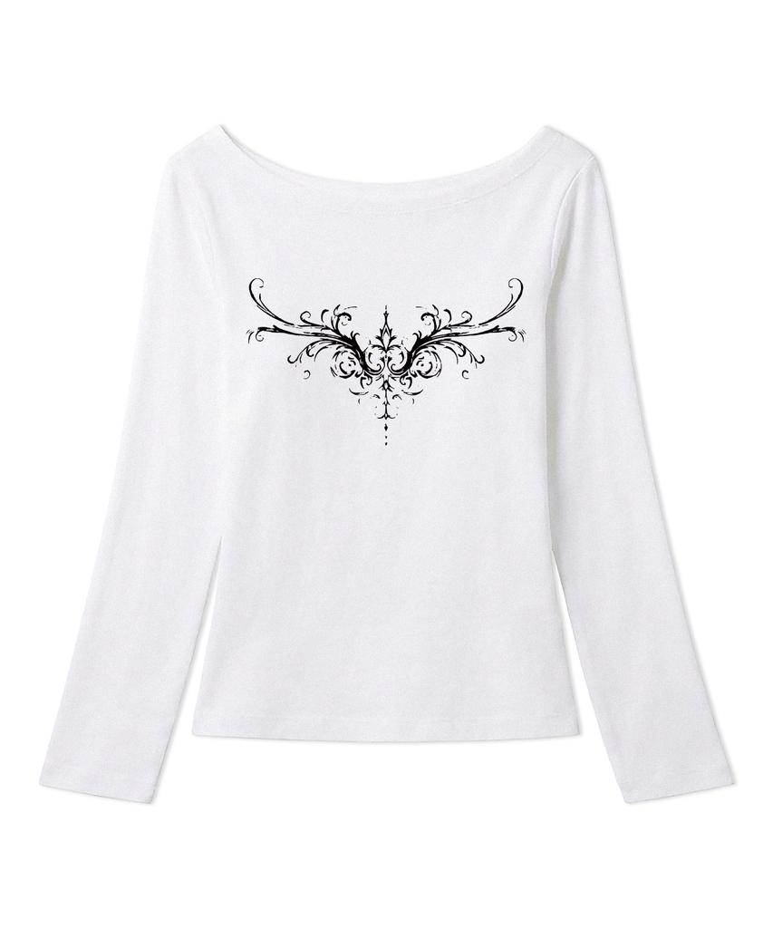 Ijeulum Adore Me Two-Way Boat Neck Long Sleeve (Ivory)