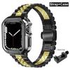 TPU Protector Case+Metal Strap For Apple Watch Ultra Band 49mm 45mm 44mm 41mm 40/38 Stainless steel Bracelet series 3 5 6 se 7 8