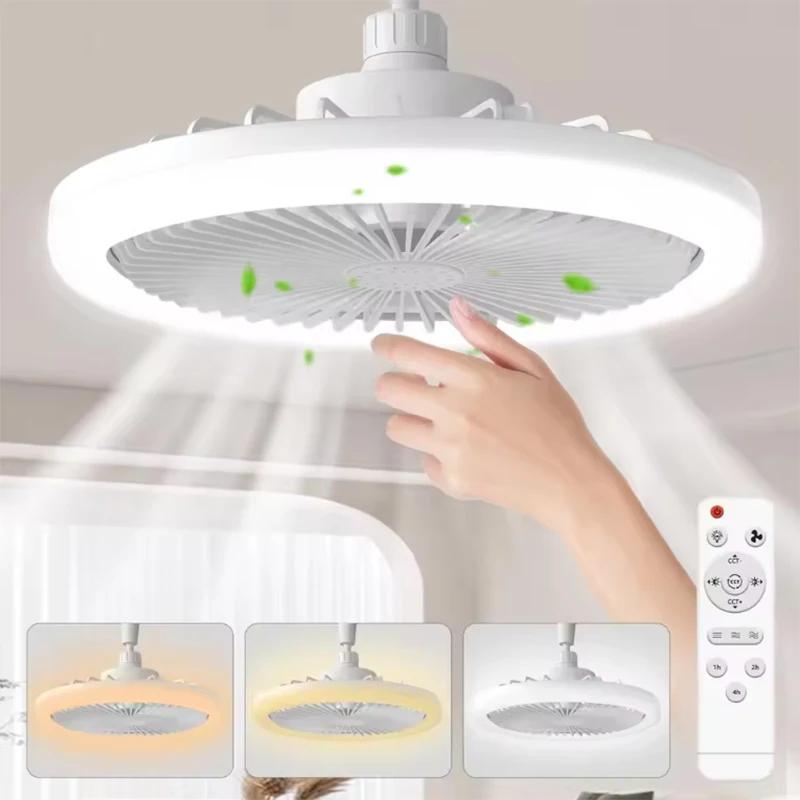 

Rotatable 3in1 Ceiling fan light E27 LED Converter Base smart remote control bedroom fans lamp study kitchen Home decoration 85-265V белый