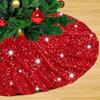 Red Bow Design Tree Base Cover Velvet Xmas Tree Skirt Large Ornament Tree Base Mat  Shopping Mall