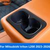 Rear Seat Water Cup Holder Panel Trim For Mitsubishi Triton L200 -2025 2026 Carbon Fiber Interior Accessories Car Styling