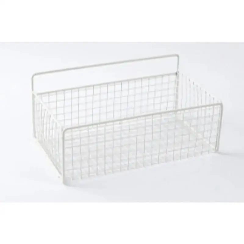 

Настенная полка без отверстий, корзина для хранения, хранение без гвоздей для ванной, кухни, гостиной, многофункциональная корзина для хранения L-White