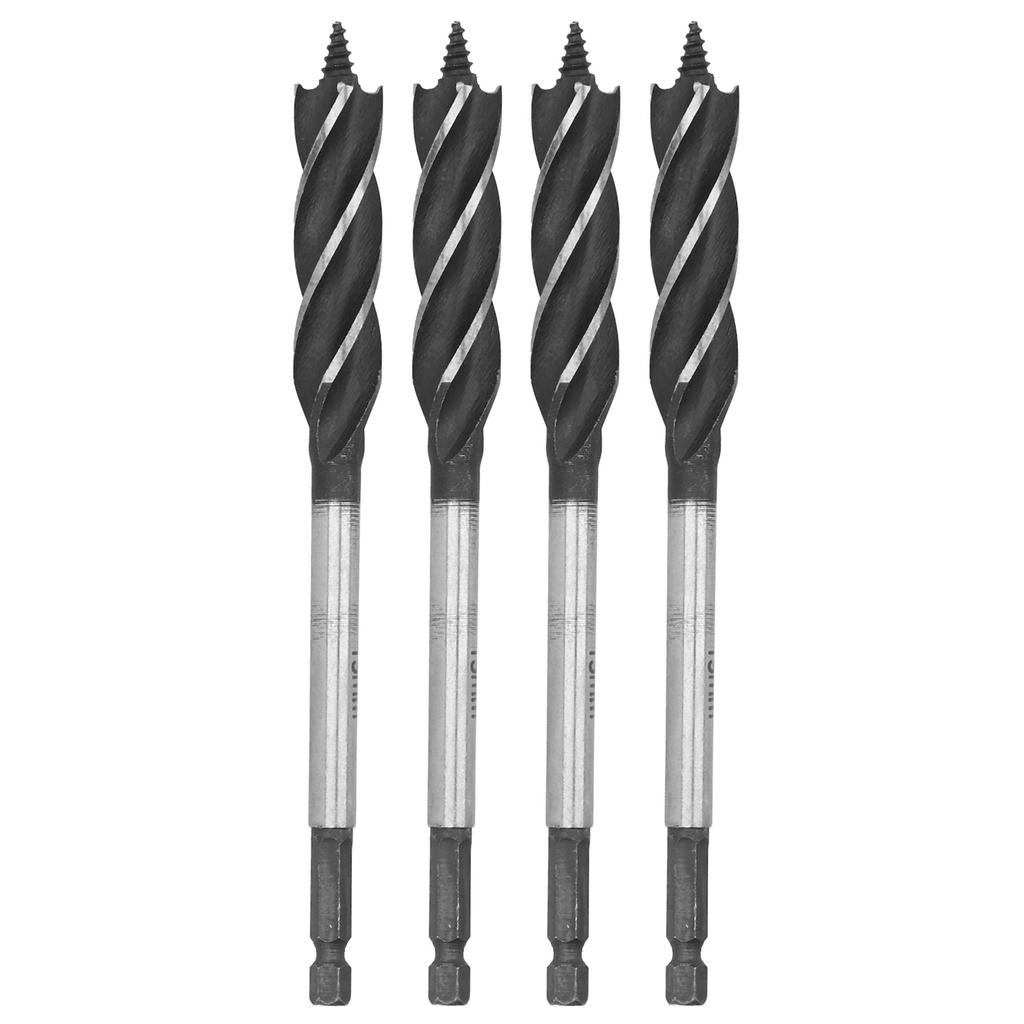 4 Stück Holzbearbeitungsbohrer Metall Lochsäge Schneckenbohrer 4?Fulte 4?Schlitz Sechskantschaft Fräswerkzeug 15mm