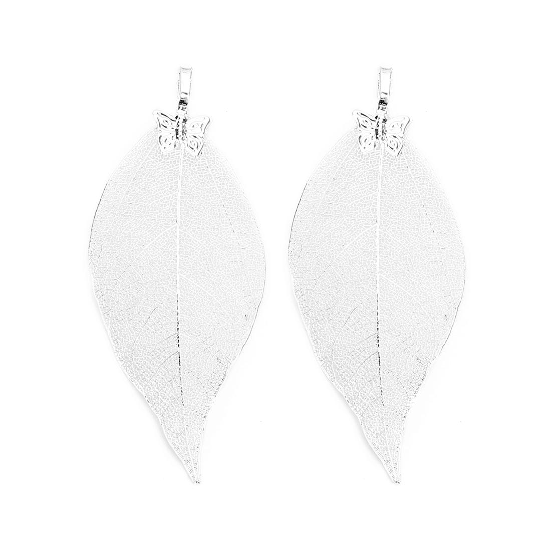 

2pcs/lot Copper Butterfly Leaf Charms Textured Leaf Pendants For Jewelry Making DIY Bracelet Necklace Earrings Accessories 3x5mm срібний
