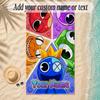 Beach TowelRainbow Friends Custom Name Text Personalized Soft Towel for Beach Pool Indoor Home Decor Gift