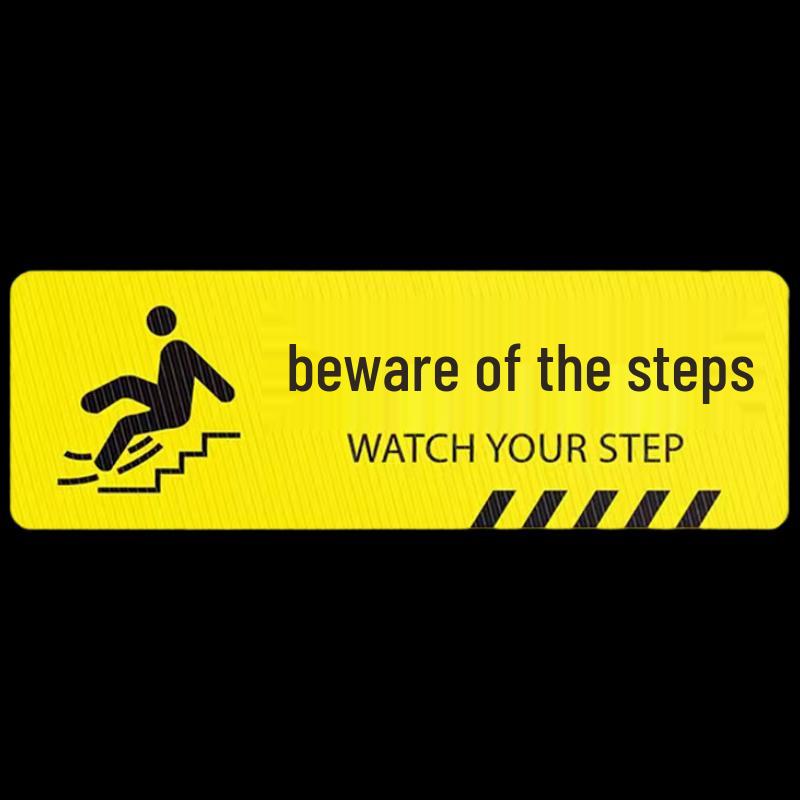 Glow-in-the-Dark Caution Step Warning Floor Stickers