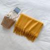 Mary 300g imitation cashmere tassel scarf women's winter solid color thickened warm shawl Japanese scarf