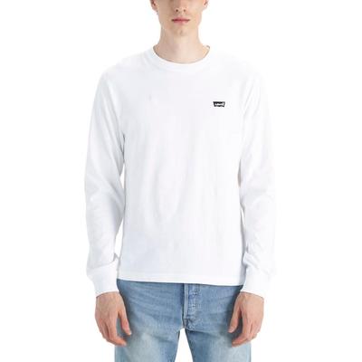 Levis Minimalistisches Bequemes Vielseitiges Lässiges Mini-Logo Langarm-T-Shirt Herren Oberteile Weiß 001B1-0001