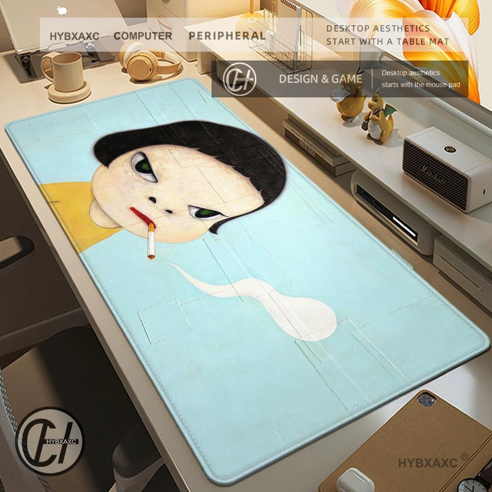 Yyoshitomo Nnara Art Style Mouse Pad Hybxaxc Large Big Gaming Mouse Pad Lock Edge Thickened Computer Keyboard Table Desk Mat