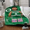 1pc Boston Celtics Basketball Player Flannel Blanket, Soft Skin Friendly with Digital Printing, Various Sizes Available for Family, Friends, Birthday