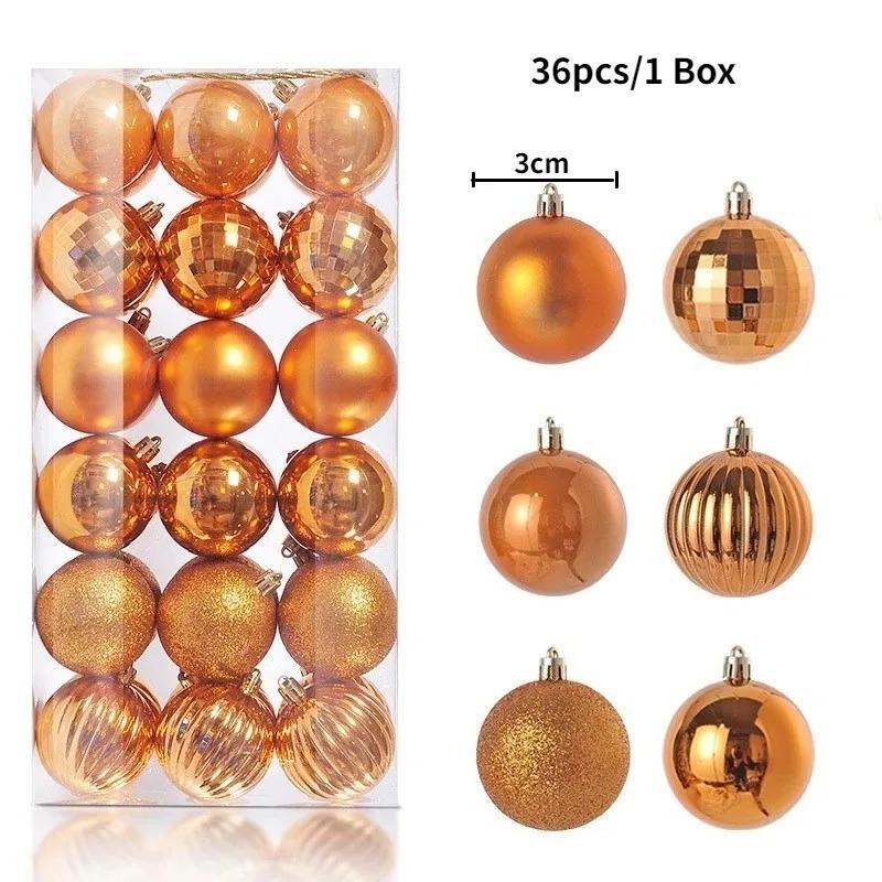 24Pcs 3cm Christmas Balls Christmas Tree Decoration Xmas Hanging Tree Pendants Home Party Christmas Tree Decor New Year Gifts