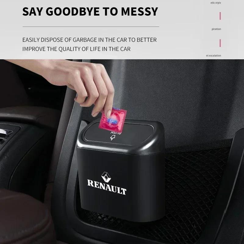 For Renault Trafic Clio Laguna 2 Megane 2 3 Duster Logan Captur koleos Accessories Car Trash Bin Hanging Vehicle Storage Box S666