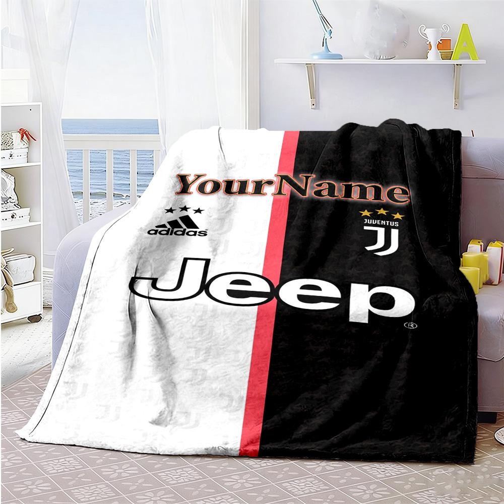 Juventus Personalized Name Blanket Gift Personalized Blanket Soft Warm Cozy Throw For Picnics Couch Livingroom Home Decor All-Season Use
