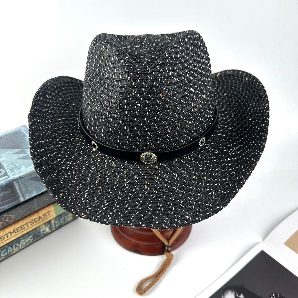 Hot-selling New Western Denim Straw Hat Spring and Summer New Men's and Women's Seaside Beach Travel Sunscreen Visor