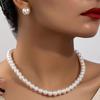 INS Mode Minimalistisches Imitationsperlen Halskette Ohrringe Armband Zirkon Set Damen Party Accessoires