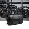 High Capacity Unique Punk Motorcycle Leather Tool Bag Saddlebag for Bikers & Adventurers Long Distance Riding