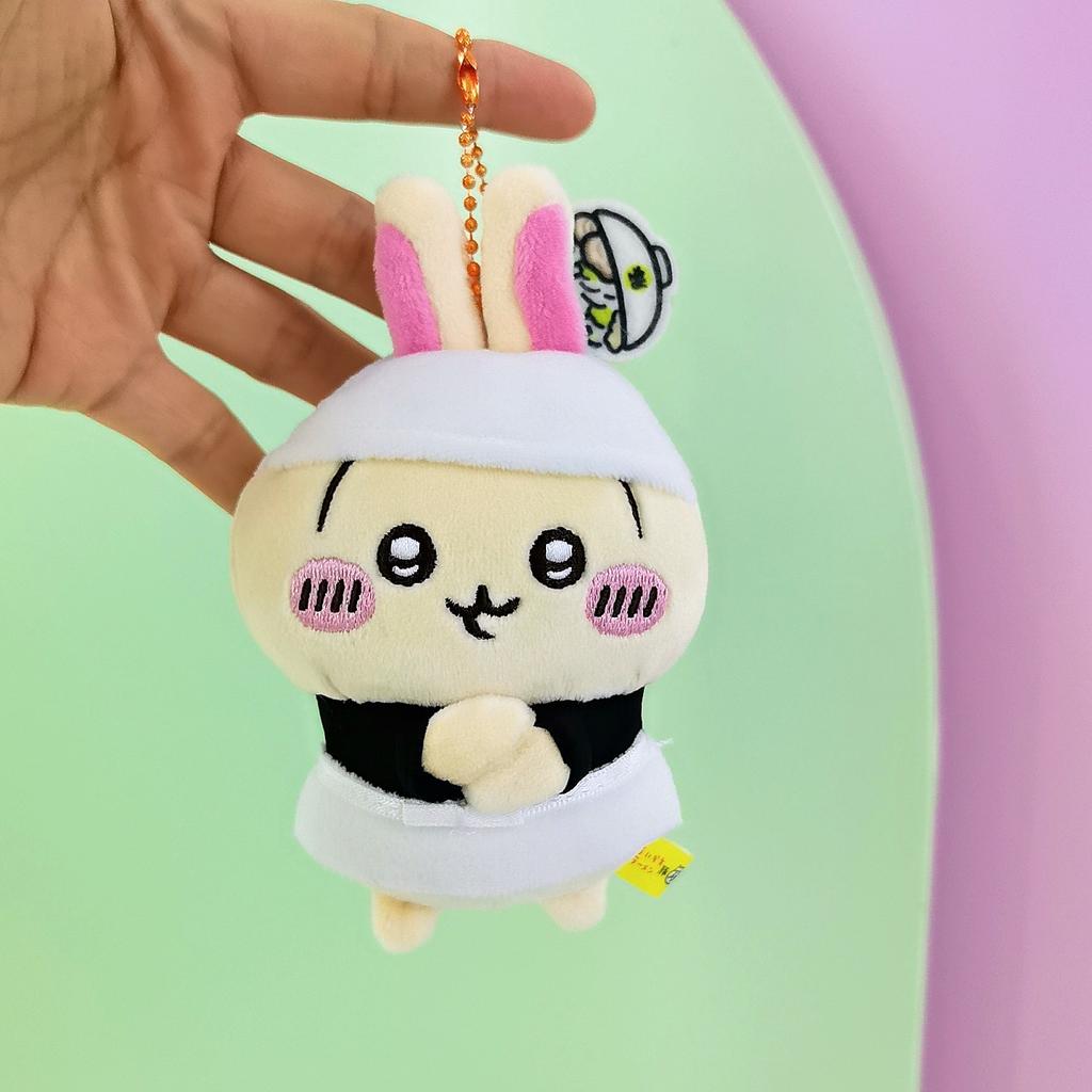 Self-Deprecating Bear Ramen Lord Shop Assistant Series Plush Ornaments Hachiware Usagi Kurimanju Doll Keychain For Fans Birthda