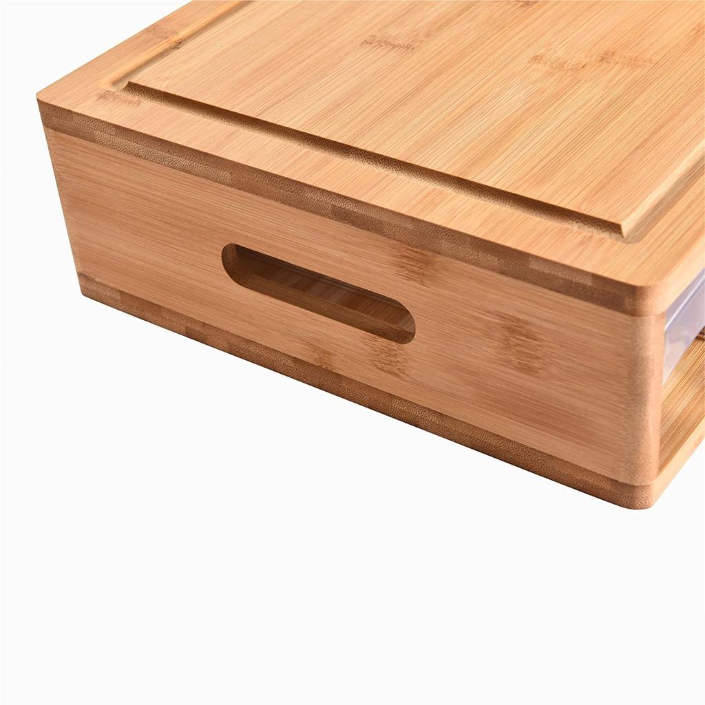 Tagliere Multifunzione in Legno con 3 Cassetti e Grattugie Regalo