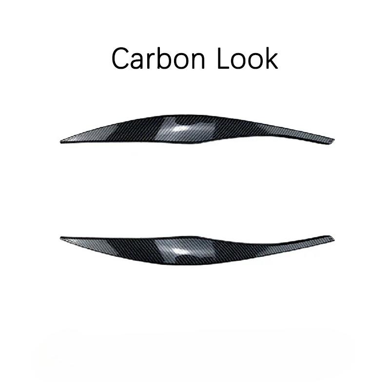 2pcs ABS Plastic Car Stickers Headlight Eyebrows Eyelid Trims for BMW 3 Series E90 E91 Sedan/Touring 2005-2011 06 07 08 09 2010