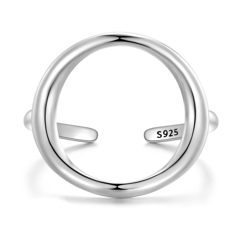 WOSTU 925 Silver Pet Cat Stackable Opening Ring For Women Snake Dog Adjustable Rings Fine Jewelry Party Birthday Gift