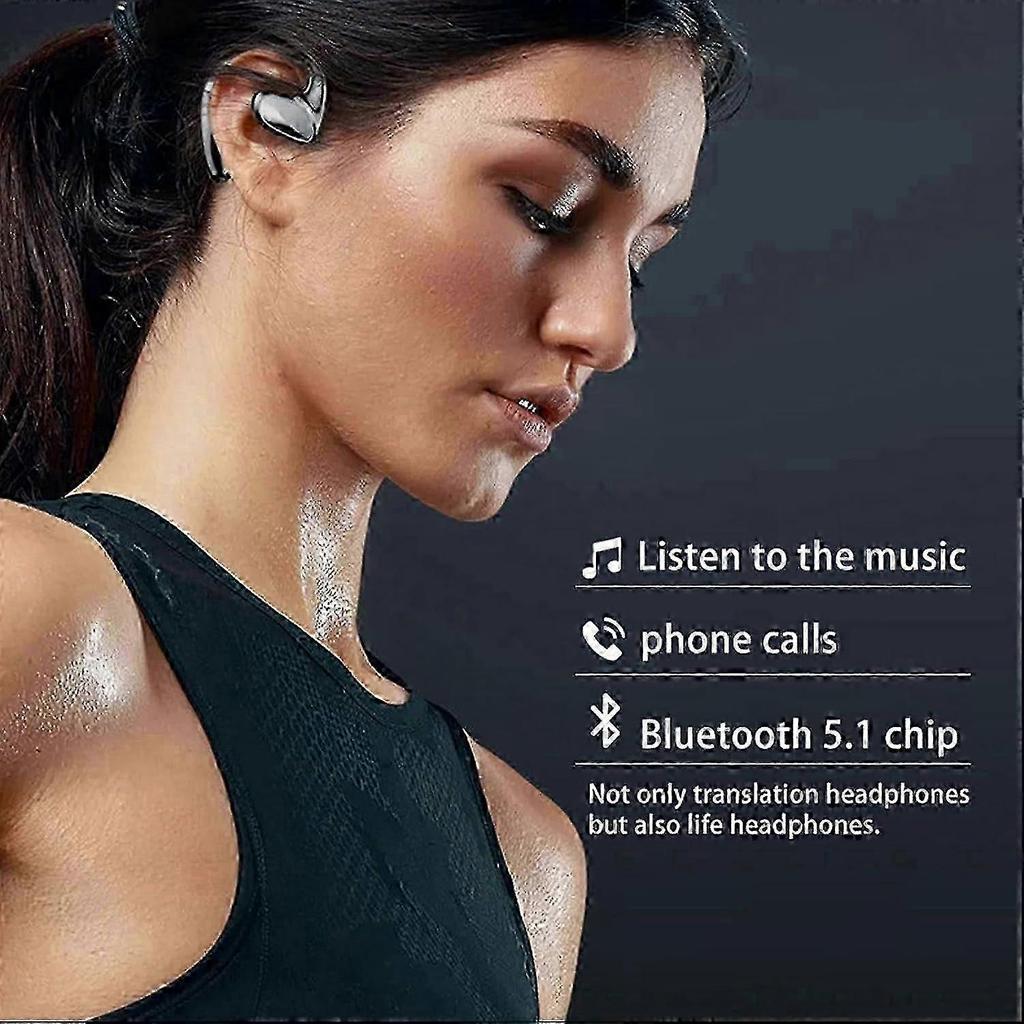 Talkbuds Translator Earphones By Qinux, Bluetooth Voice Translator In 114 Languages, Black, Ideal For Travel And Study Banx3_jstj