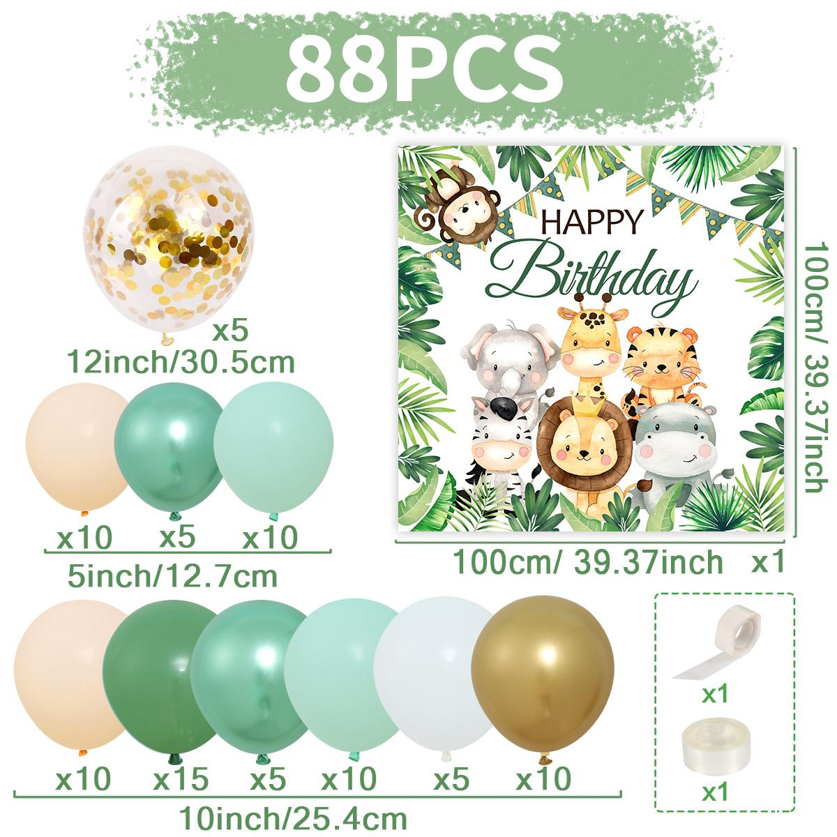 

Набор фоновых воздушных шаров с изображением животных джунглей, сафари в джунглях, украшение для дня рождения, товары для дня рождения для мальчиков, декор для детского душа 1