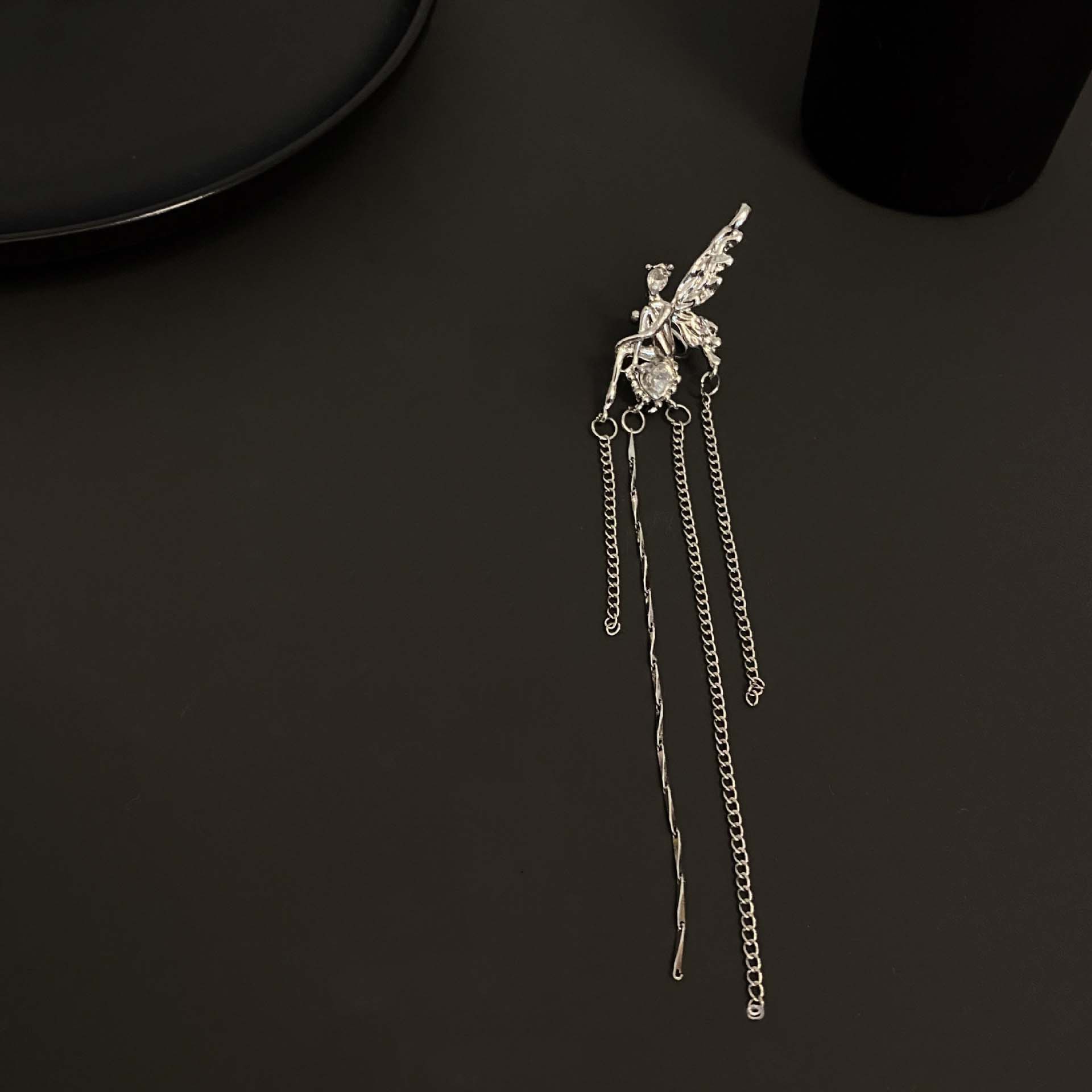 

Изысканная клипса-косточка в виде крыла ангела, простая универсальная серьга без проколотых ушей, подарочное украшение для женщин как