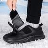New Elder Men Or Women Winter Fashion Warm Plush Loose Pu Leather Shoes Grandparents Lightweight Ankle Boot