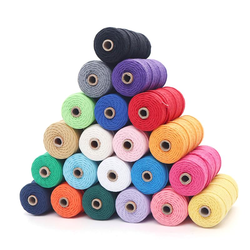 100 Meters 2mm Diameter Many Colors in Stock Round 100% Cotton Macrame String Cord Threads for Scarf Making