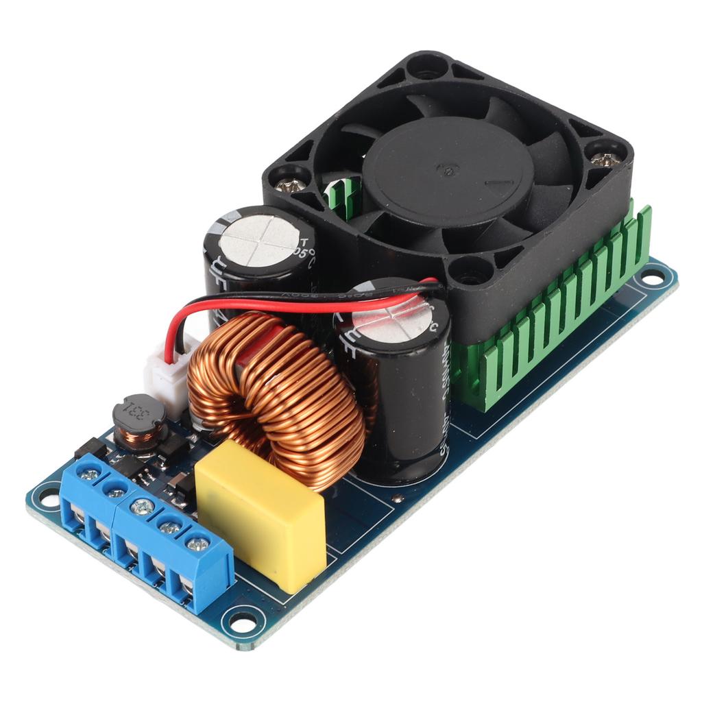 IRS2092S Leistungsverstärkerplatine 500W Monokanal D HiFi Leistungsverstärkerplatine mit Lüfter für DIY Soundsystem