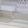 Surgical Stainless Clavicle Comes with Gift Box [Tasiso] Women's Necklace, Zirconia, Steel, Hypoallergenic, Pendant, Chain, Silver, Stylish, Cute,