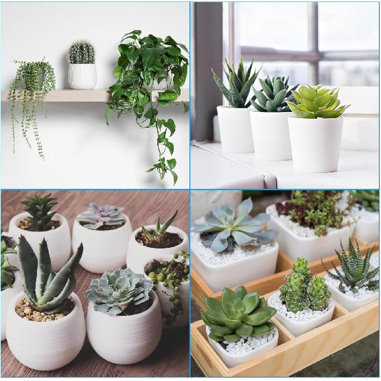 PATIKIL Artificial Succulents Set, 4Pcs Artificial Succulents Plant Fake Faux Flower in Pots for Garden Home Desk Decorations Arrangement Craft, Pink