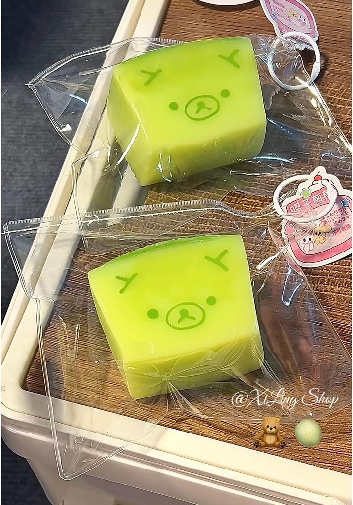 Neues 1 Stück weiches Taba Squishy Spielzeug mit Buttertextur - Süßer Melonen-Bärenform - Lebensmittelechtes Silikon