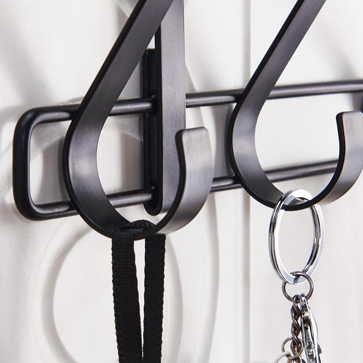 Home No Installation Metal 5 Hook Door Hanging Hooks for Bedrooms & Bathrooms Towels Clothes Hats Organizer Wallet Storage Shelf