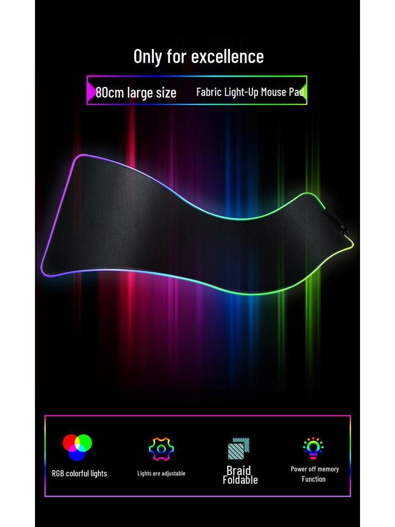 RGB LED Gaming Mouse Pad - Luminous Esports Office Accessory