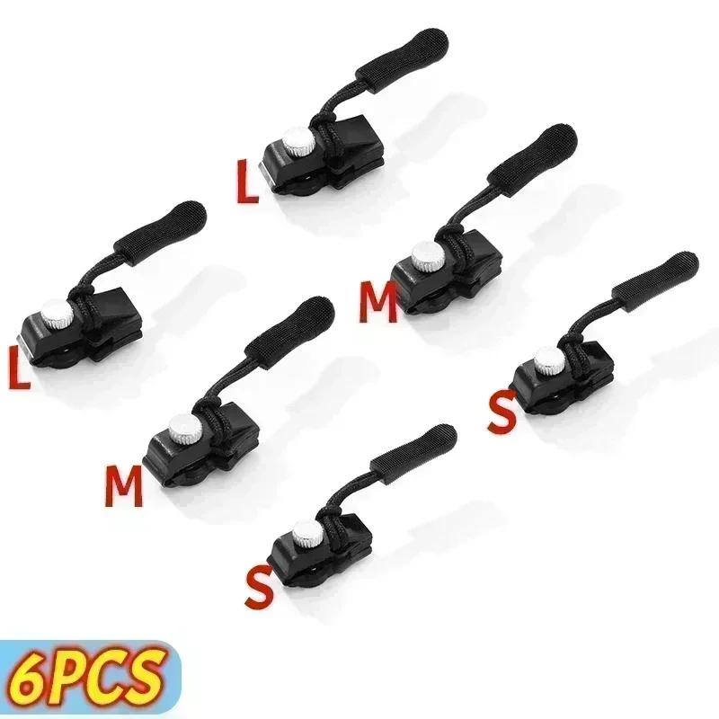Reißverschluss-Reparaturset, 2–6-teilig, universelle Sofort-Reißverschluss-Reparatur, Ersatz-Reißverschlüsse, Gleitzähne, Rettungs-Reißverschlüsse, Kopf, 3 verschiedene Größen