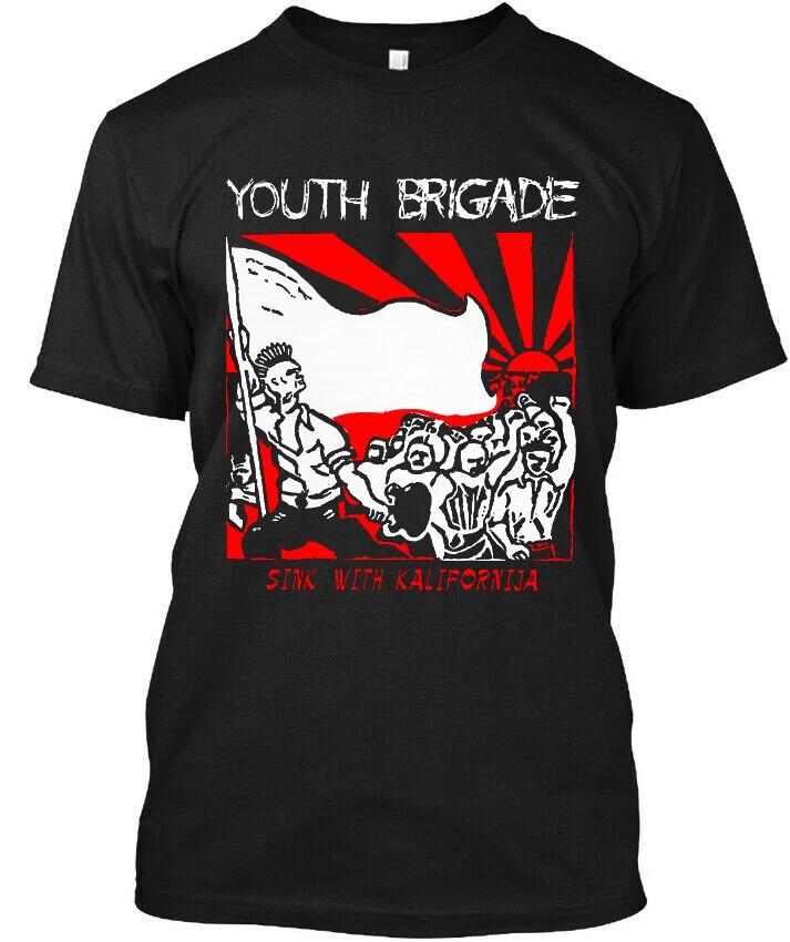 NWT Youth Brigade Sink with Kalifornija American Hard Music Logo T-SHIRT S-5XL M