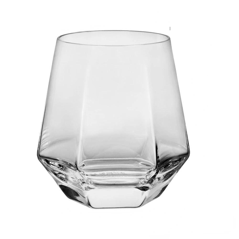11OZ 320ml Glass Drinking Whiskey Cup Household Hexagonal Glass Diamond Shaped Geometric Juice Beer Cups Home Luxury Drinkware