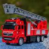 Fire Truck Alloy Inertia Pullback Toy With Rotatable Ladder For Kids Play And Handson Interaction