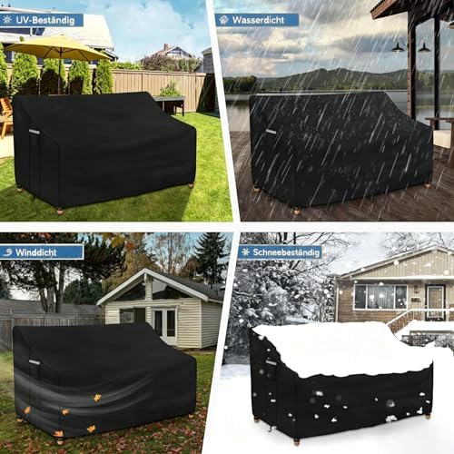 Cover for Garden Bench 2 Seater Protective Cover Garden Furniture Waterproof Oxford Fabric for Garden Bench, Garden Sofa (134x66x63  /89cm)