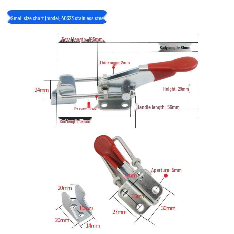 30 Stainless Steel Quick Release Adjustable Toggle Latch Lock Clip Box Buckle