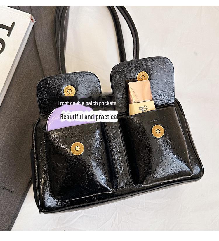 Trendy Damen Multi-Pocket Umhängetasche - 2024 Herbst/Winter Retro Koreanischen Stil, Große Kapazität