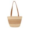 Summer Vacation Straw Woven Bag Women's Woven Bag New Fashion Commuter Bucket Bag Shoulder Tote Bag Tide
