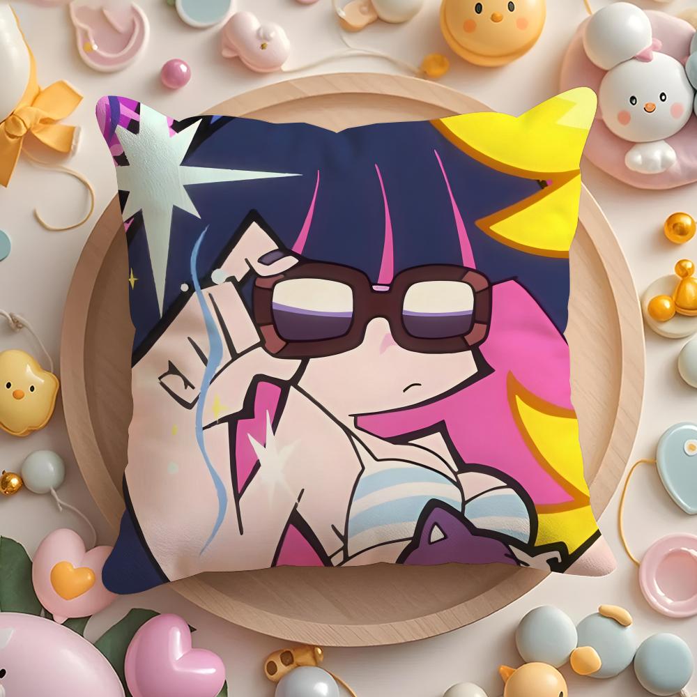 Anime P-panty and stocking Cushion Cover Home & Car Multi-Scene Pillow Cover - Reversible, Soft & Durable for Daily Use