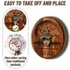 2D Flat Circular Wood Beer Opener Vintage Radio Dial Sound Wave Pattern Wall Plaque for Pub Garage Home Decoration 6